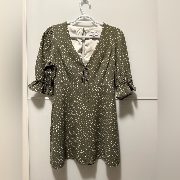 Park & Fifth Dresses & Skirts - Park & Fifth Olive Polka Dot Dress